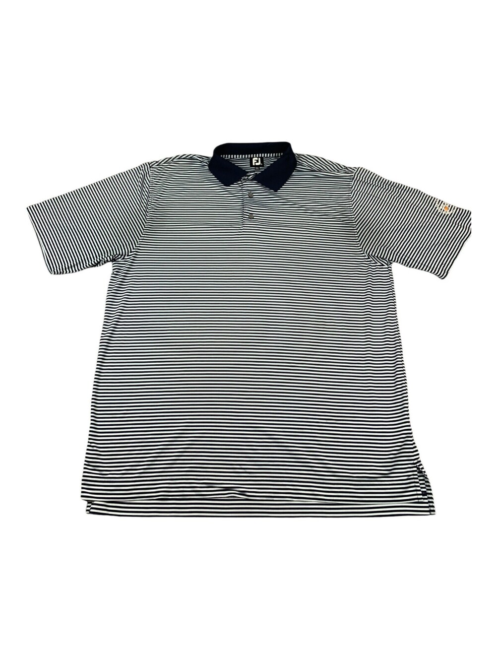 FootJoy FJ Golf Polo Shirt Blue And White Striped, Men’s Size XL, Short Sleeves